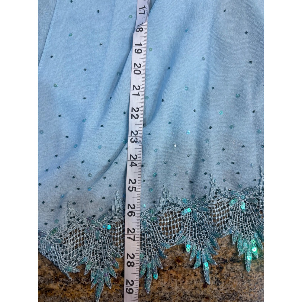 NEW R&M Richards 2 Piece Dress Set Blue Beaded Formal Mother Of The Bride 32W - Picture 6 of 16
